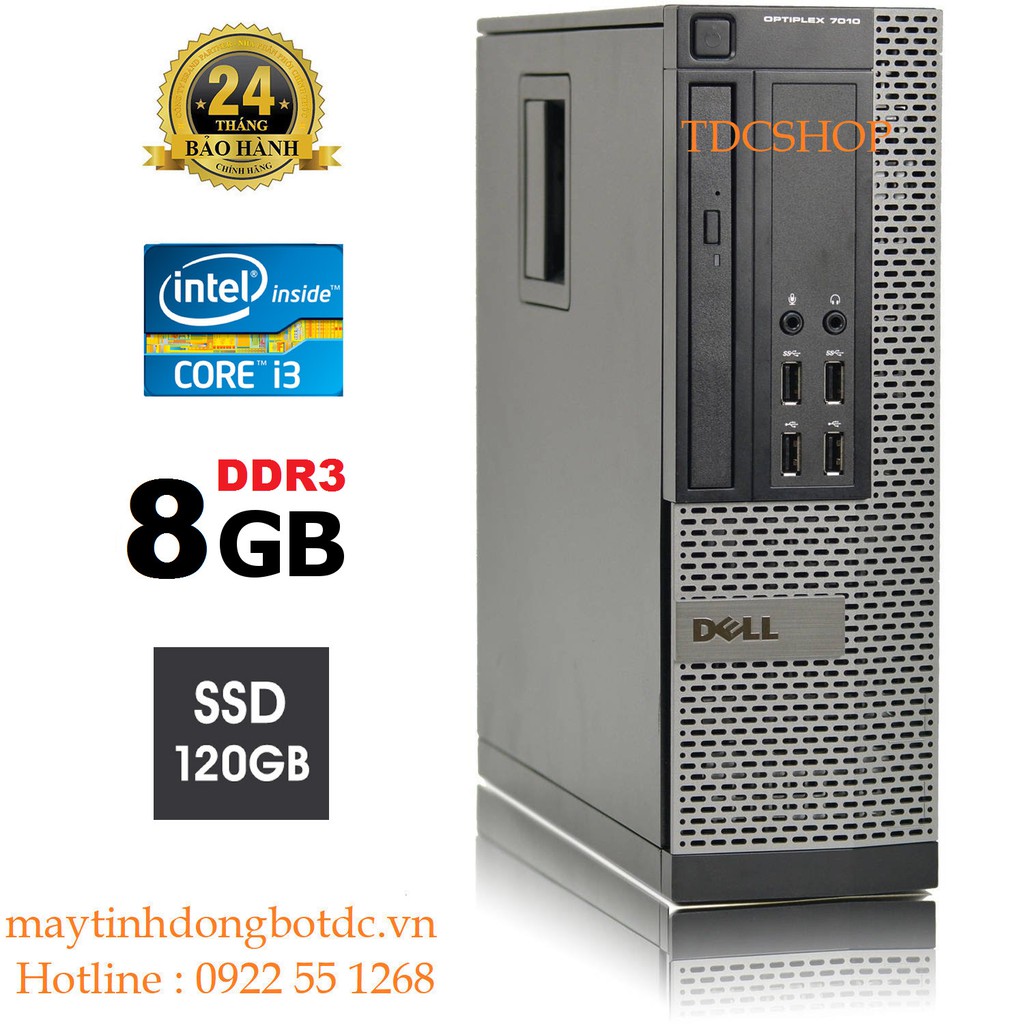 Case máy tính đồng bộ DELL Optiplex 7010 core i3 3220, ram 8gb, ổ cứng SSD 120gb