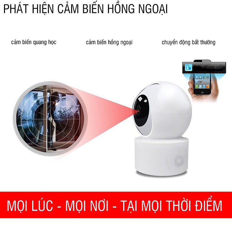 Camera Wifi 3 Râu CARECAM xoay 360 độ 2.0MPX, độ phân giải FULL HD 1920x1080p | BigBuy360 - bigbuy360.vn