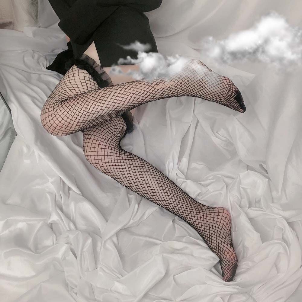 Vớ lưới trong suốt dài qua gối phối ren phong cách lolita hàn quốc ngọt ngào quyến rũ dành cho nữ