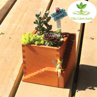 Chậu gỗ cầu thang cổ điển