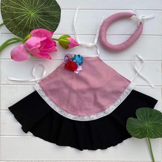 ☘️🍀SÉT YẾM LỤA ĐÀO( Hồng đính hoa)CHO BÉ CHỤP ẢNH SEN. Chất liệu lụa cao cấp mềm mát
