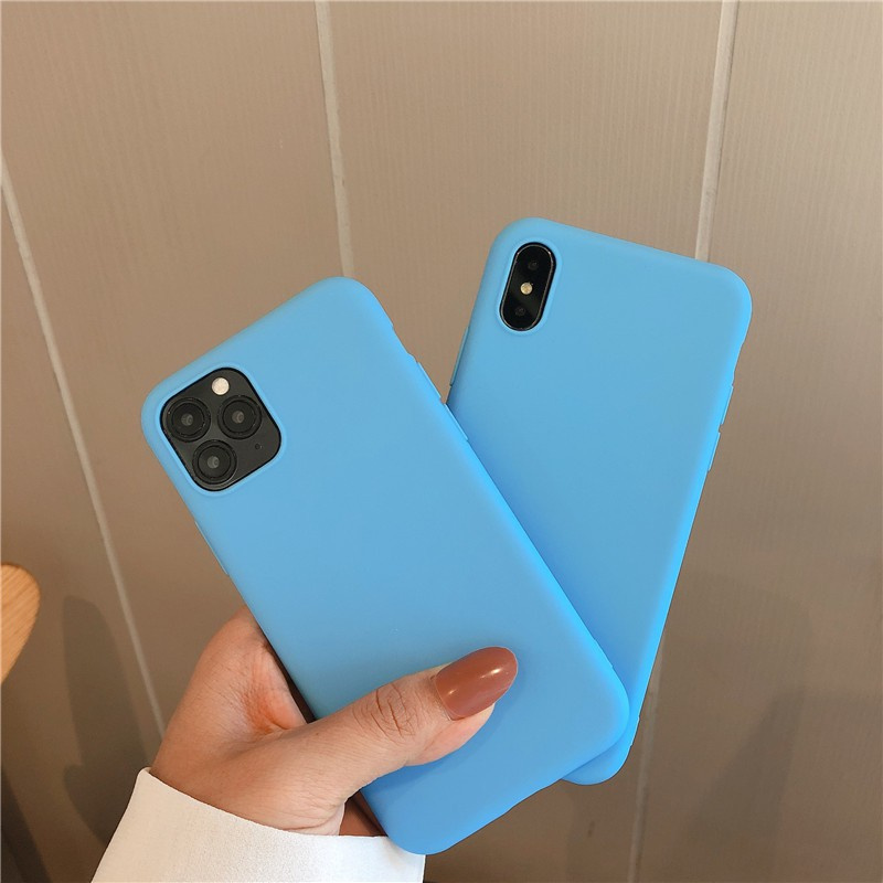 vivo 1609 1606 1611 1610 1601 1603 1716 1723 1718 1726 1713 1714 1725 1727 1728 1719 sky blue solid color mobile phone shell TPU silica gel frosted mobile phone protective shell simple plain mobile phone soft shell