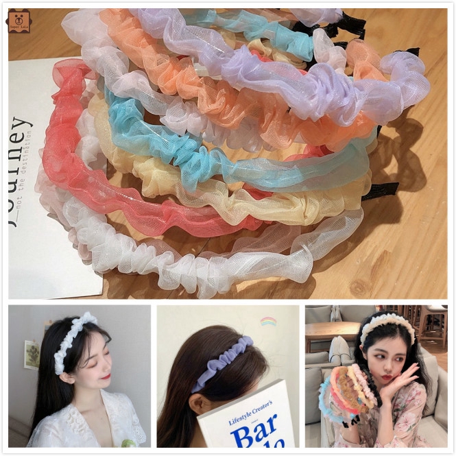 Băng đô cài tóc vải gạc nhiều màu sắc thời trang cho nữ