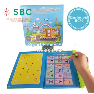 [Kèm 3 pin + bút dạ] Sách nói điện tử song ngữ phiên bản mới cho bé