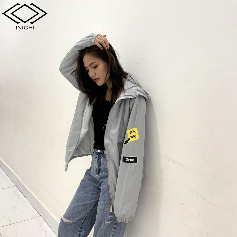 Áo khoác dù INICHI A740 nam nữ trơn có nón - áo 2 lơp đi mưa cản gió tốt in chữ Geno | BigBuy360 - bigbuy360.vn