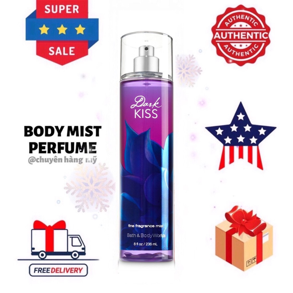 BODYMISTPERFUME⚜️Xịt Thơm Toàn Thân Bath And Body Works - DARK KISS 236ml