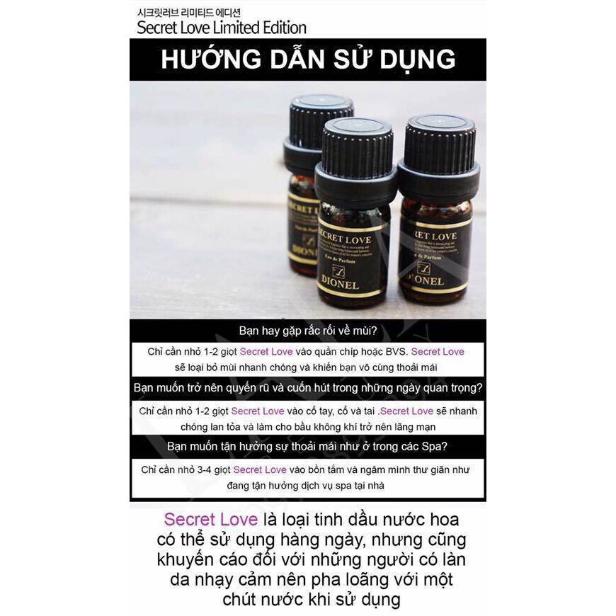 Nước hoa vùng kín Dionel Secret Love 5ml tặng nước hoa 40k | BigBuy360 - bigbuy360.vn