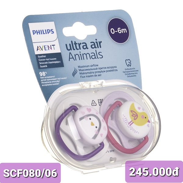 Ty giả Avent Ultra Air Animal - ti ngậm Philips Avent thông khí silicon cho bé