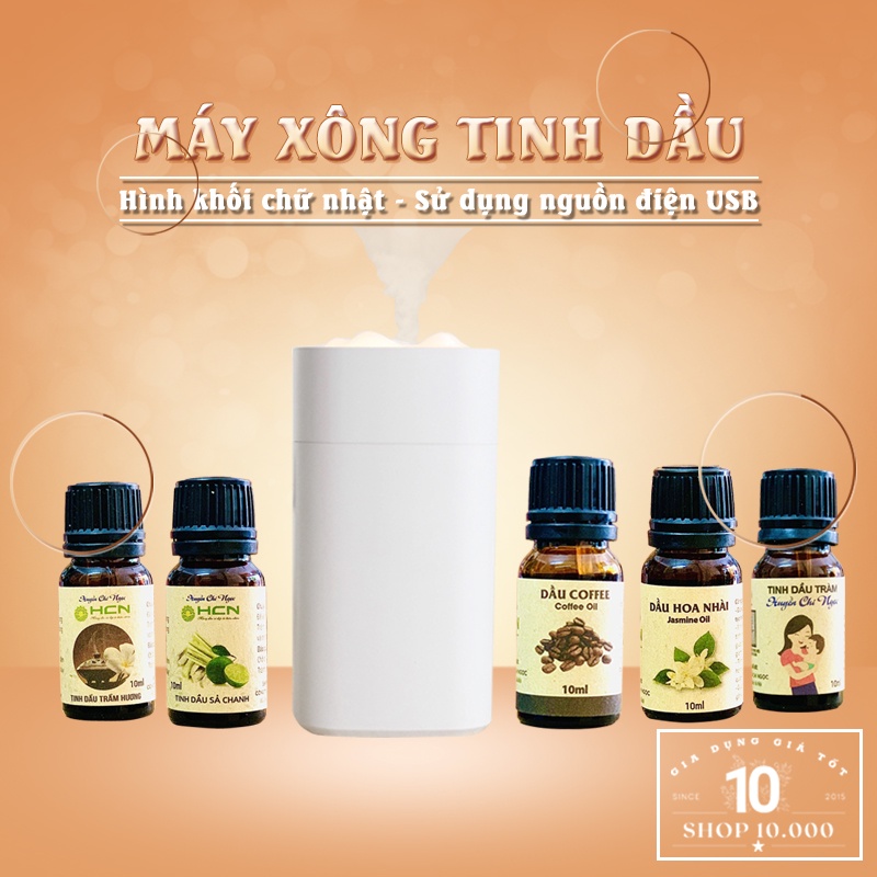 Máy xông tinh dầu - Máy phun sương mini để bàn hình trụ dung tích 350ml