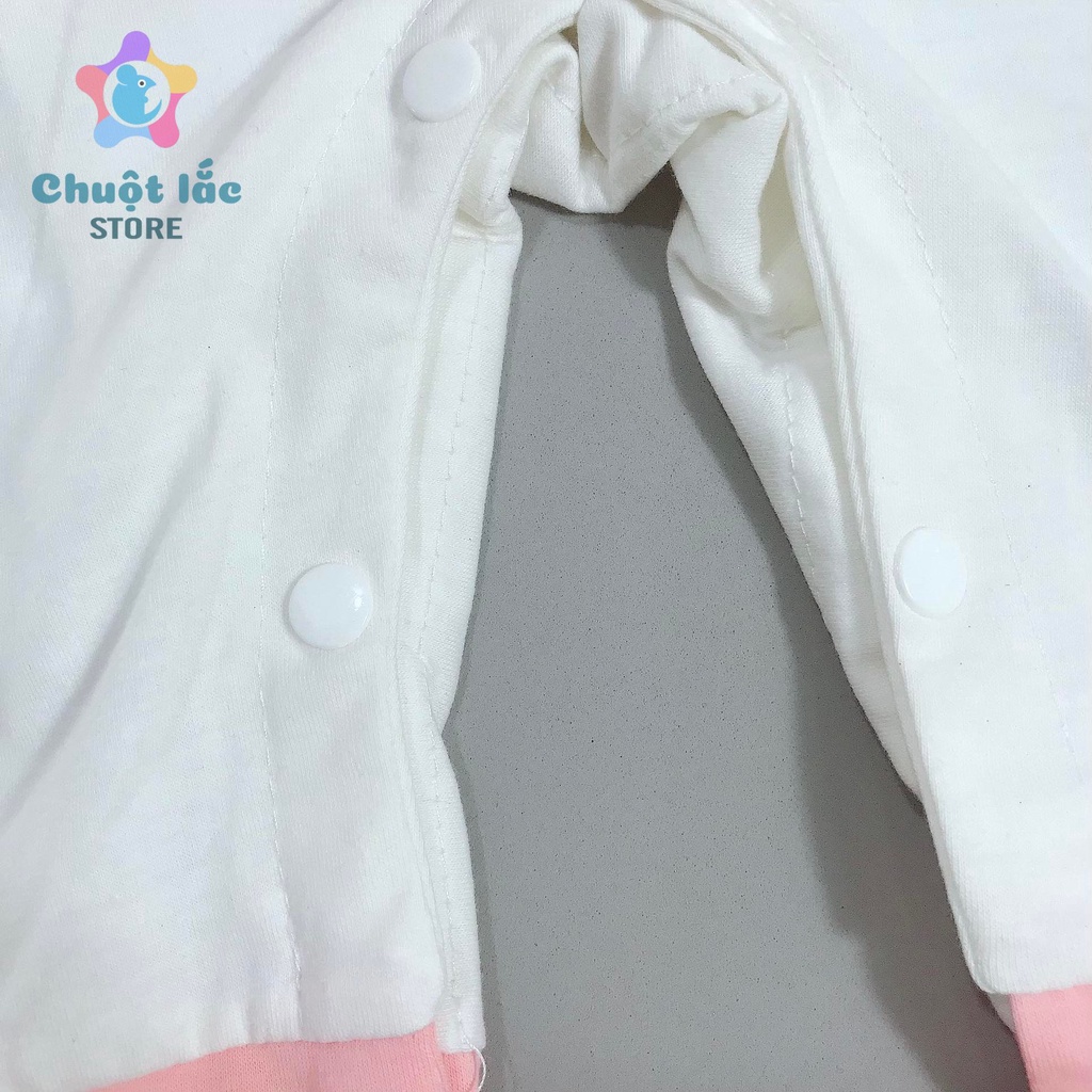 Bộ Đồ Body Dài Tay Chuột Lắc Store Cho Trẻ Sơ Sinh Hình Voi Thun Cotton 3kg Đến 12kg MÀu Xanh Hồng