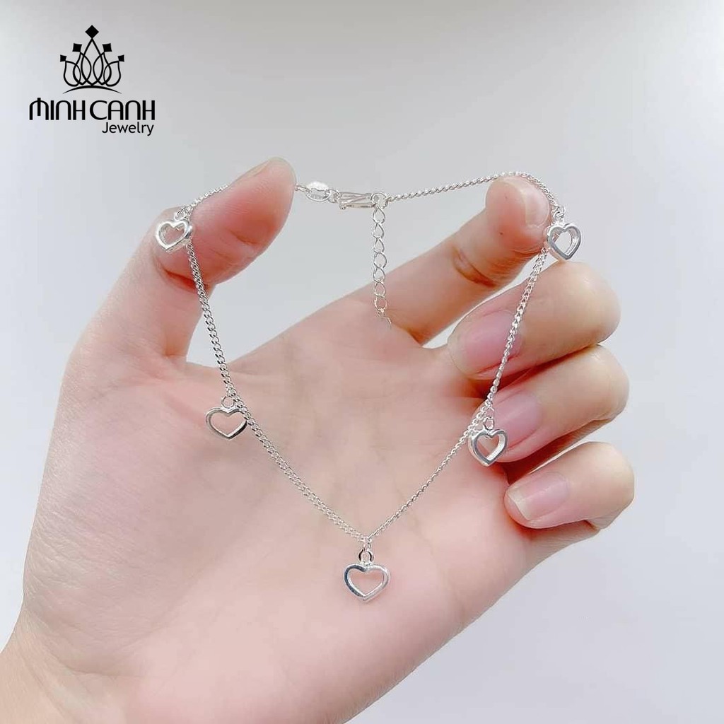 Lắc Chân Bạc Nữ Trái Tim Rỗng - Minh Canh Jewelry