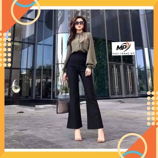 Quần Tây Ống Loe Lưng Cao - Quần Tây lưng cao vải tuyết mưa