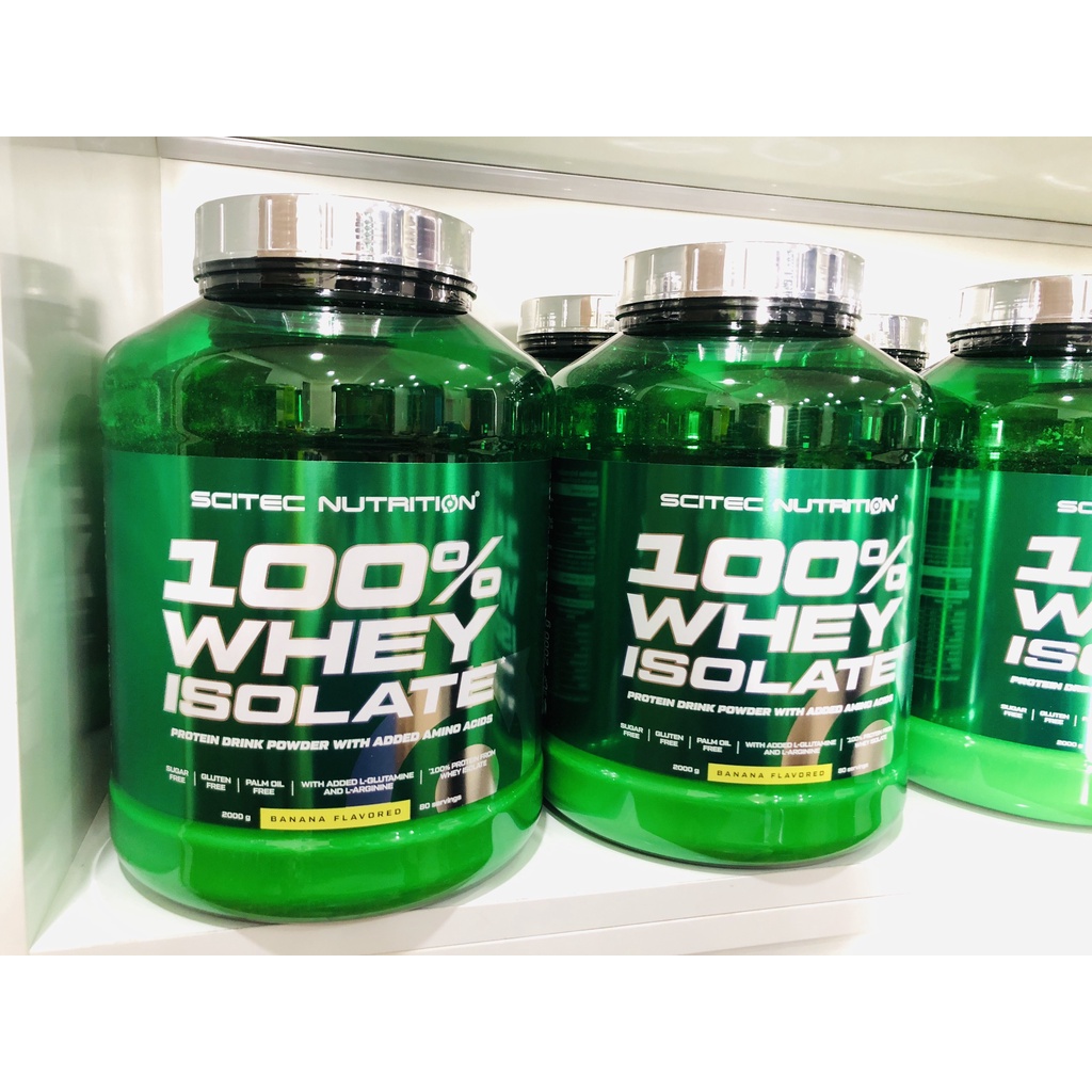 Whey Protein - 100% WHEY ISOLATE 2000g- 80serving- Thực phẩm phát triển cơ tinh kiết không nóng trong - SCITEC NUTRITION