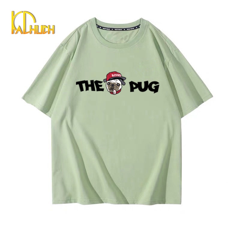 ÁO THUN TAY LỠ NAM NỮ IN THE PUG FREESIZE DƯỚI 75KG