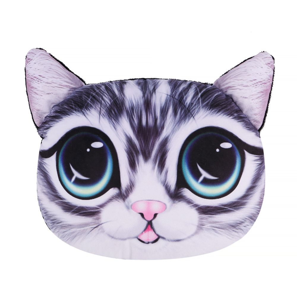 Gối tựa đầu có dây đai an toàn xe hơi in hình mặt chó mèo hoạt hình 3D cho nam và nữ
