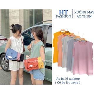 Set áo thun tanktop trơn kèm lót trong - 8 màu pastel GENZ ❤️