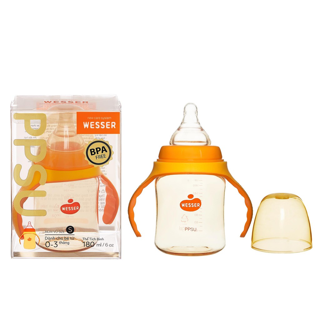 Bình sữa PPSU Wesser (cổ rộng) 180ml