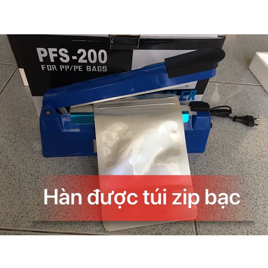 [Hình Thật]MÁY HÀN MIỆNG TÚI PFS 200 nhựa|MÁY CẮT MÀNG CO| Máy ép miệng túi PFS 200MM| Máy hàn ép màng co