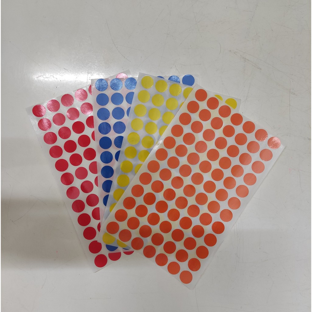 250 Tem tròn nhiều màu 1,2 cm dùng để phân loại sản phẩm ( Quà tặng khi mua 100 tờ)