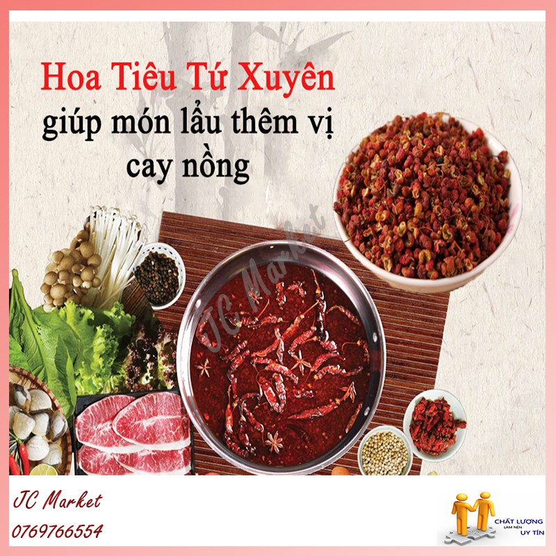 Hạt Xuyên Tiêu Tứ Xuyên Cay Tê, Hoa Tiêu (Lẩu Tứ Xuyên) 100gram