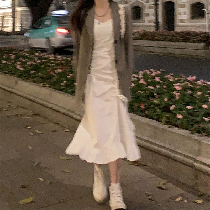 Đầm Dây Nữ Cộc Tay Cổ Tròn Xếp Ly Thời Trang | BigBuy360 - bigbuy360.vn