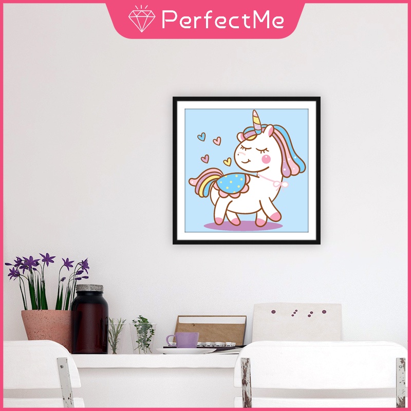 Bộ Tranh Đính Đá 5D Tự Làm Hình Kỳ Lân Hoạt Hình 30x30cm Trang Trí Nhà Cửa