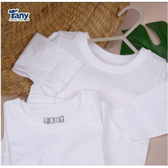 (Chất đẹp )ÁO THUN COTTON TAY DÀI TRẮNG CHO BÉ MẶC NHÀ VẢI MỊN MÁT HIỆU FANY