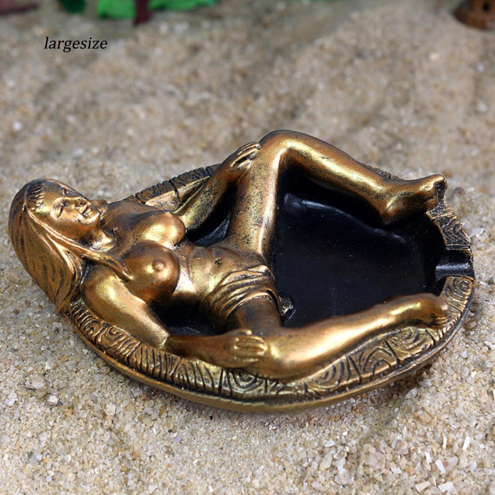 Large♥Vintage Style Resin Woman in Bath Tub Ashtray Gothic Cigarette Smoke Butt Holder