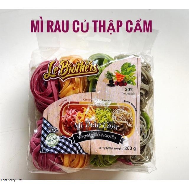 Mì tươi rau củ thập cẩm Le Brother- mì rau củ organic Duy Anh Food hàng xuất khẩu (200g=8 vắt)