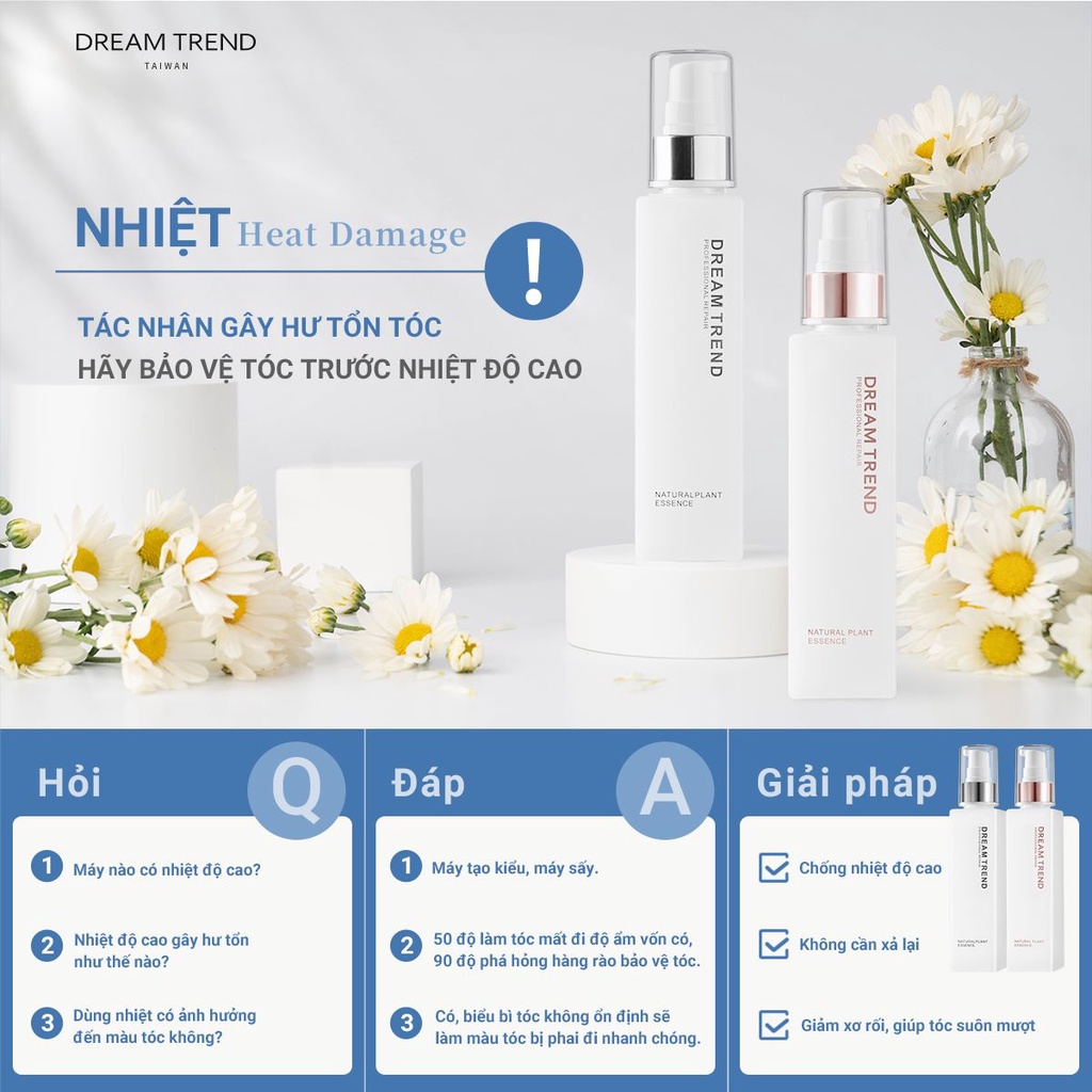 SUÔN MƯỢT VÀ PHỤC HỒI HƯ TỔN - Dưỡng tóc AHA ESSENCE DREAM TREND