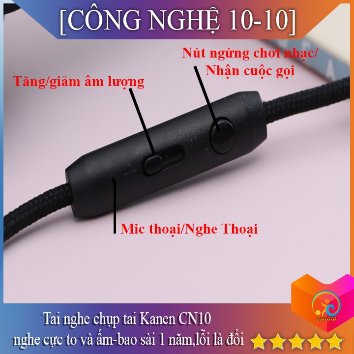 Tai Nghe Chụp Tai Kanen CNIP952 Bass Nghe Siêu Hay, Có Mic Thoại Chính Hãng