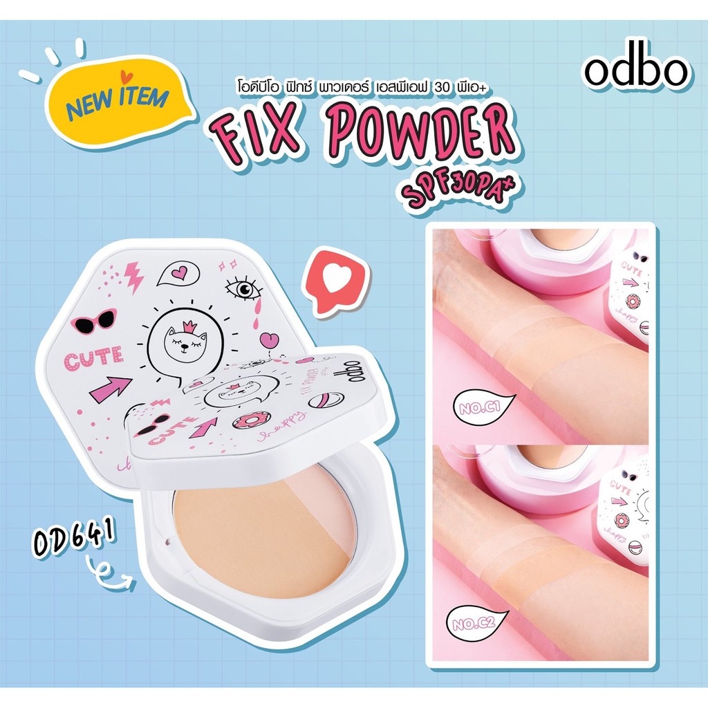 Phấn Nén Phủ Mịn Lì Tông Da Tự Nhiên Odbo Fix Powder OD641