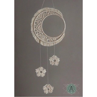 Dreamcatcher trăng và sao macramé handmade