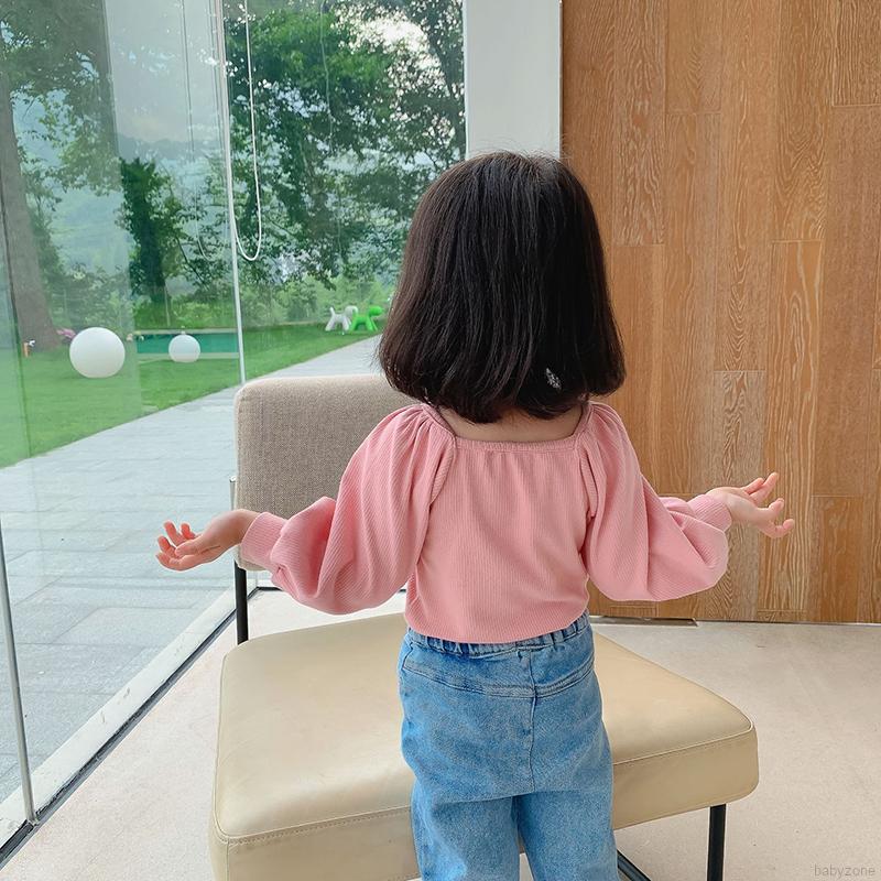 Áo Kiểu Tay Dài Thắt Nơ Xinh Xắn Cho Bé Gái