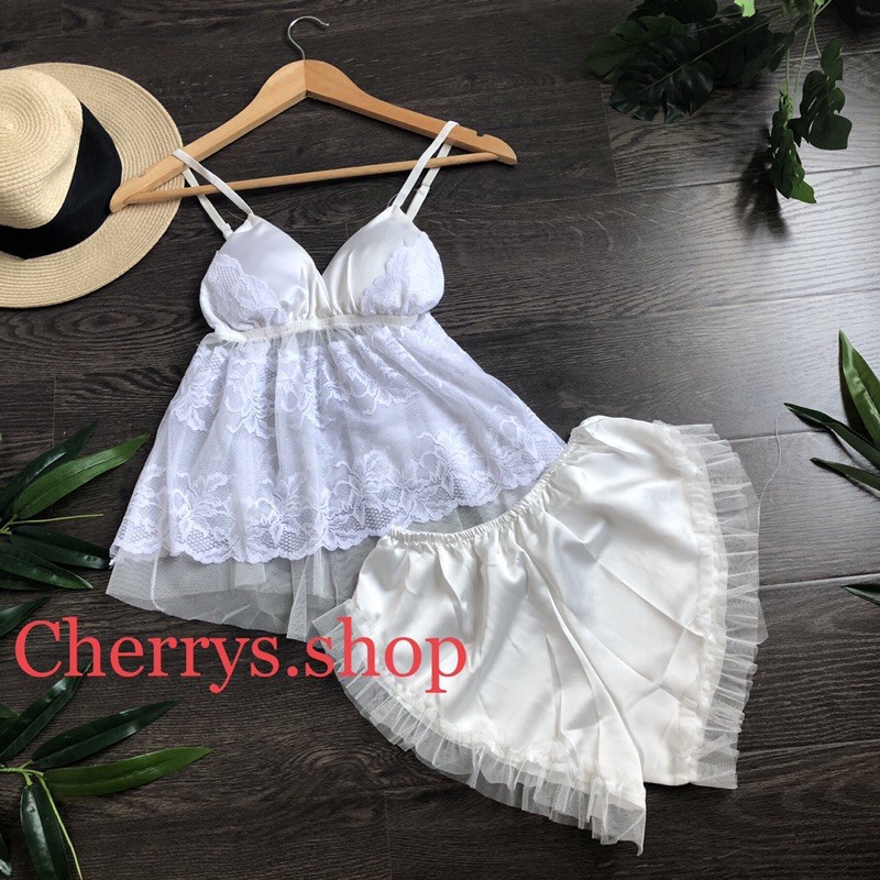 [Mã WAMT2405 giảm 10k đơn 0k] set đồ bộ lụa satin áo hai dây đùi sexy fom dưới 58 kg siêu hot