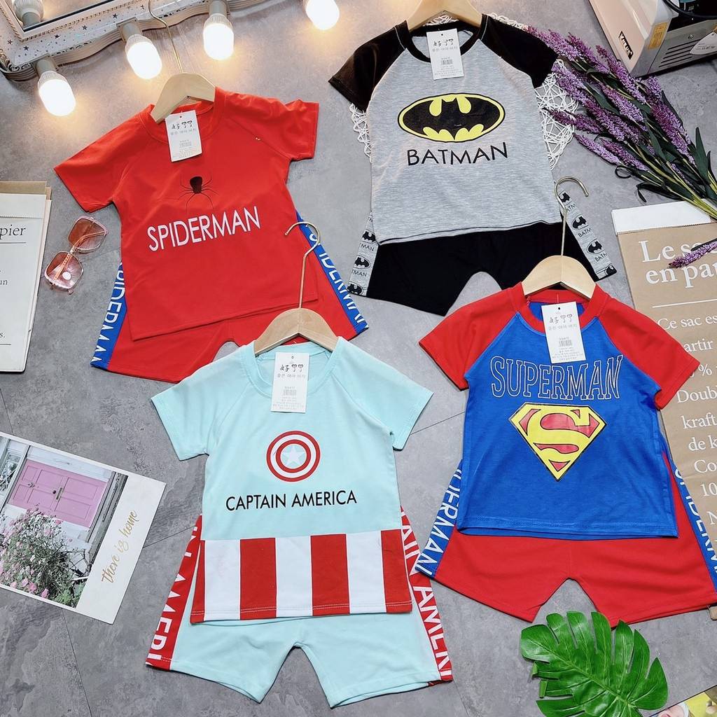 Set bộ đồ CAPTAIN AMERICA bé trai siêu đáng yêu 8-18kg