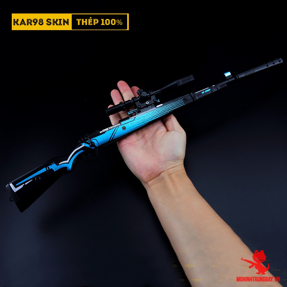 Mô Hình PUBG Kar98 Skin Xanh Đen  Max Size Cao Cấp Tặng Kèm Full Phụ Kiện Và Kệ Trưng Bày