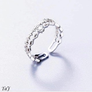 Nhẫn nữ bạc ta 2 hàng freesize