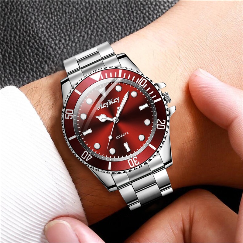 Đồng hồ quartz thép không gỉ thời trang công sở cho nam kèm pin
