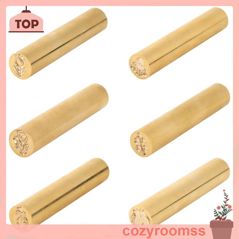 Con dấu niêm phong bì thư bằng đồng thau hình trụ cổ điển DIY