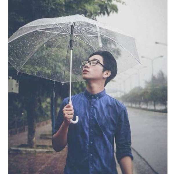 Ô dù đi mưa trong suốt màu trắng Hàn Quốc #2