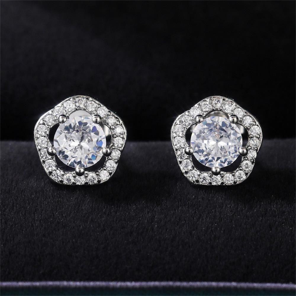 MELODG Khuyên Tai Đính Đá Hình Khối Thời Trang Dành Cho Nam Và Nữ