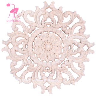 Tấm gỗ khắc hình hoa treo tường trang trí 15cm loại A