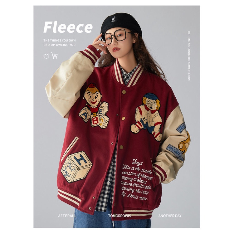 Áo khoác bóng chày dài tay thời trang xuân thu cho nữ