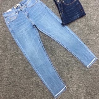 Quần jeans baggy lai cao lai thấp tua mới C-A