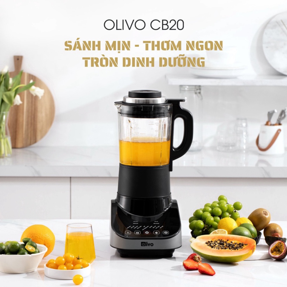 Máy Xay Nấu Đa Năng OLIVO CB20 - Độ Ồn Thấp Nhất - Chống Trào Tuyệt Đối - Vệ Sinh Khử Khuẩn - Chống 