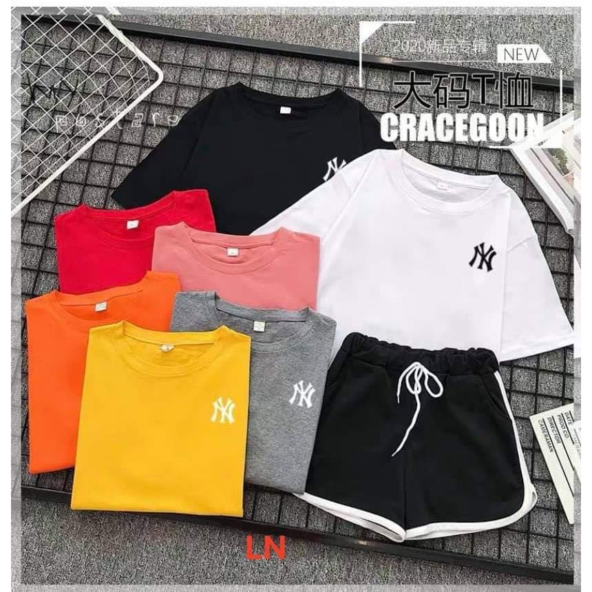 Set áo phông NY và quần đùi viền