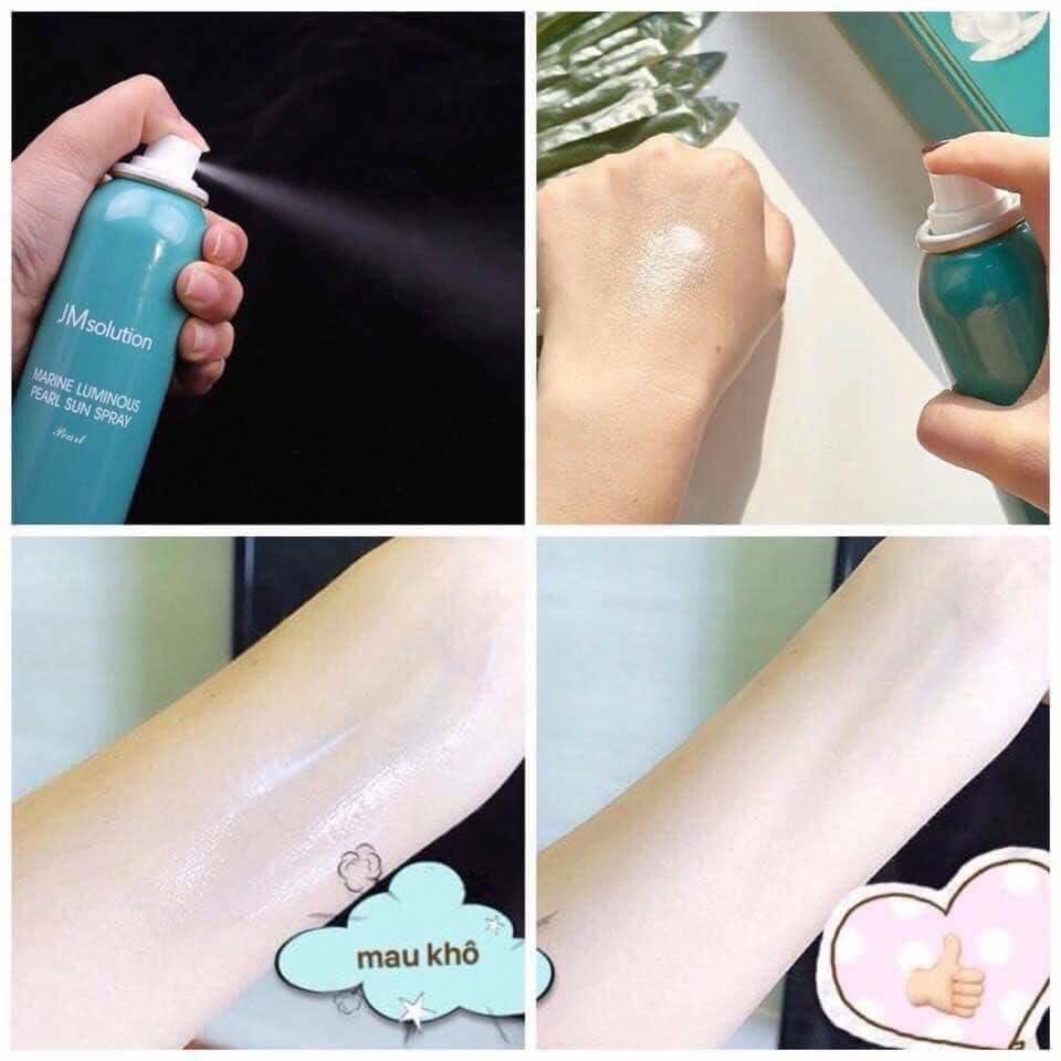 (ĐỦ BILL) Xịt chống nắng JM solution nâng tone da, dưỡng ẩm Marine luminous pearl sun spray