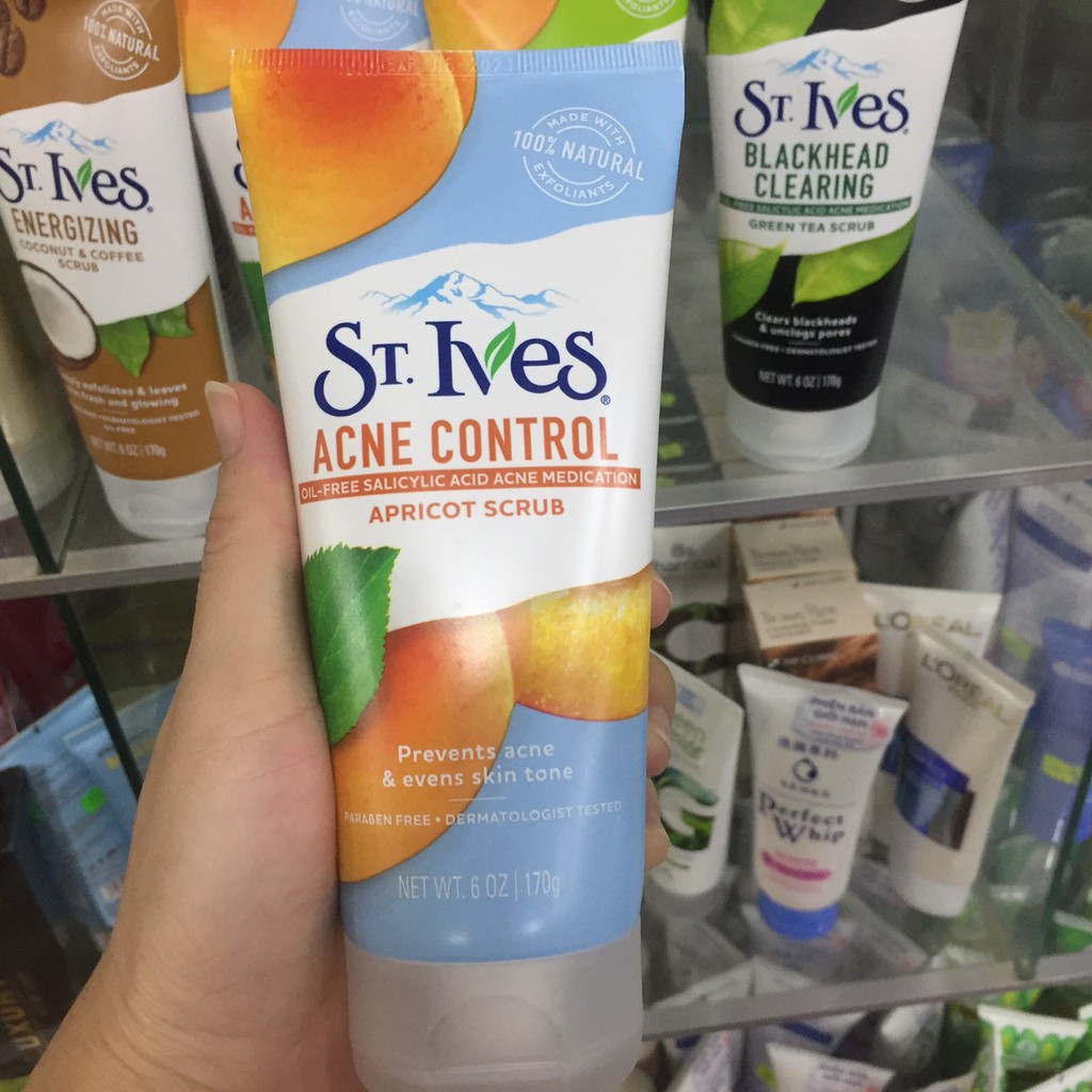 SỮA RỬA MẶT St.Ives Acne Control Apricot Scrub XANH DƯƠNG