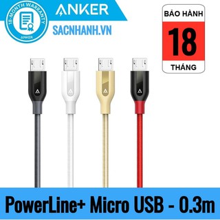 Cáp sạc nhanh micro usb anker powerline+ - dài 0.3m - a8141